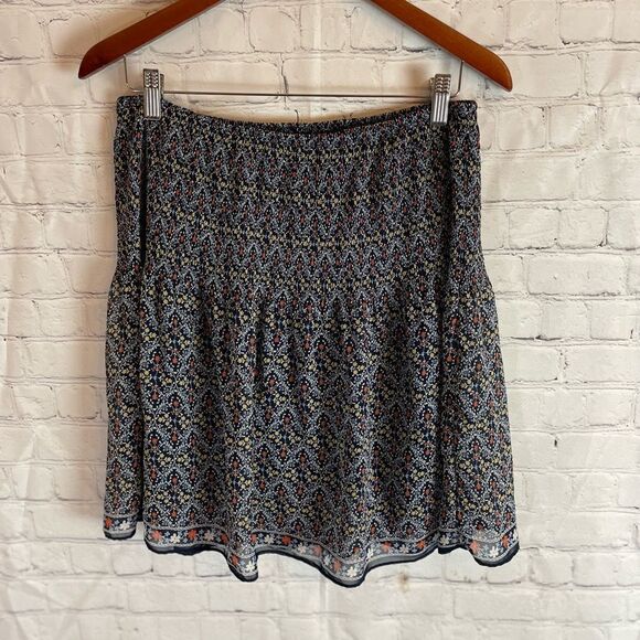 Max Studio Blue Floral Skirt Large - Picture 1 of 4